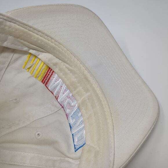 Nascar Strapback Baseball Cap White One Size Adjustable Embroidered 6 Panel - Picture 8 of 9